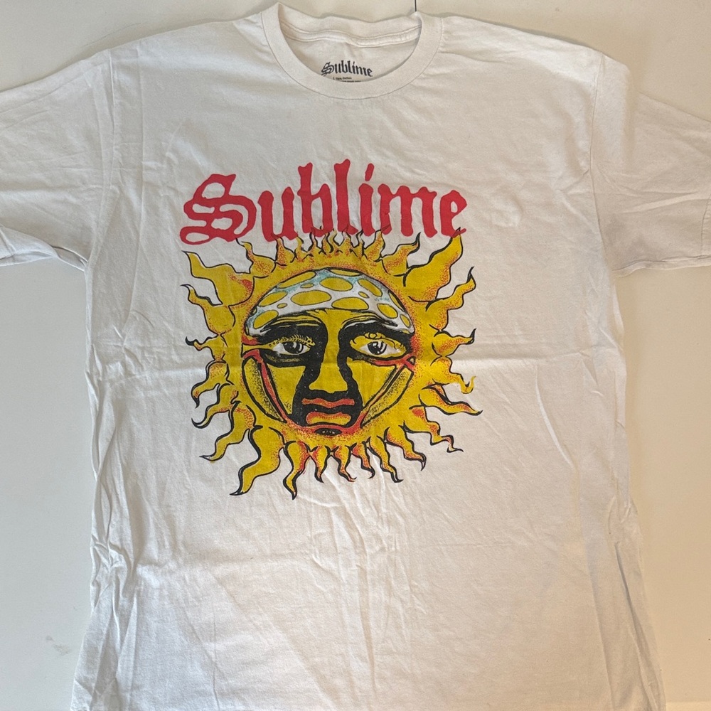 Sublime White T-Shirt with Sun Graphic